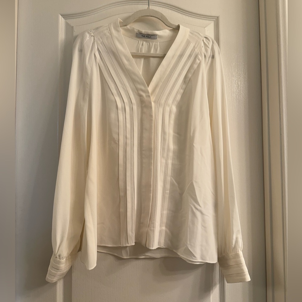 The Fold 100% Silk White Blouse